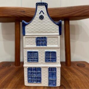 Vintage Delfts Blue Canal House Cannister Delft Blue